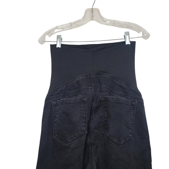LOFT Black Dark Wash Maternity Jeans 4 - Picture 4 of 7